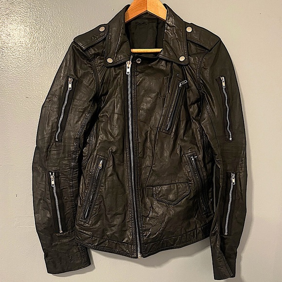 Rick Owens leather rider's jacket
